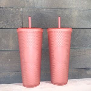 ✨FLASH SALE✨ 2 NEW Starbucks Pink Lemonade Studded Venti Tumblers ✨